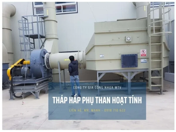 Tháp hấp phụ than hoạt tính trong xử lý khí thải