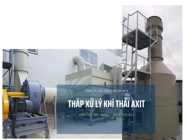 Tháp xử lý khí thải axit của công ty Gia Công Nhựa MTV