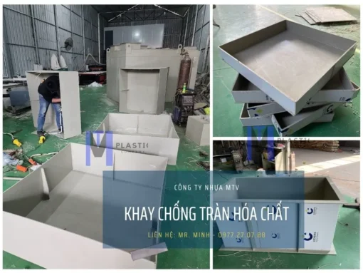 Khay chống tràn hóa chất bằng nhựa PP chất lượng cao