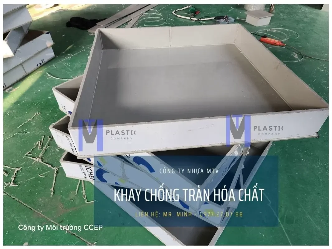 Khay chống tràn hóa chất bằng nhựa PP 8mm
