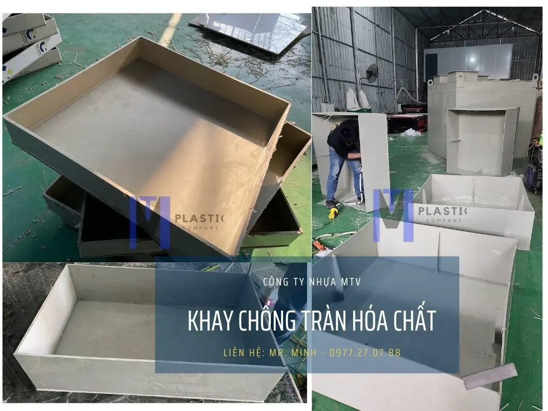 Khay chống tràn hóa chất bằng nhựa PP chất lượng cao