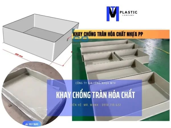 Khay chống tràn hóa chất bằng nhựa PP