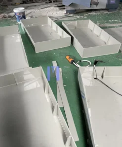Khay đựng hóa chất được gia công từ tấm nhựa PP bằng phương pháp gấp mép và hàn
